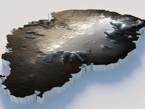 Mauritius Terrain Map 3D Model