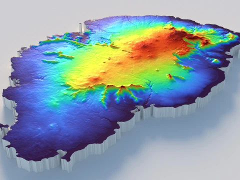 Mauritius Terrain Map 3D Model