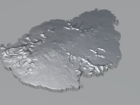 Mauritius Terrain Map Modelo 3D