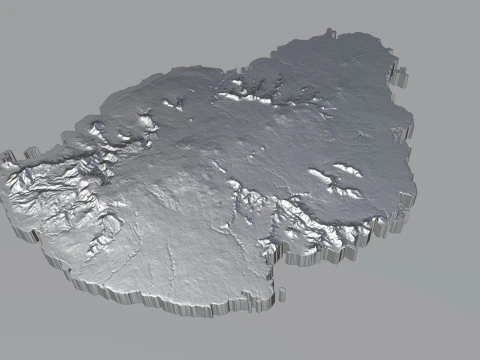 Mauritius Terrain Map 3D Model