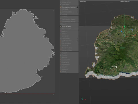 Mauritius Terrain Map 3D Model