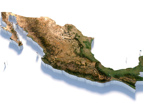 Mexico Terrain Map 3D 모델