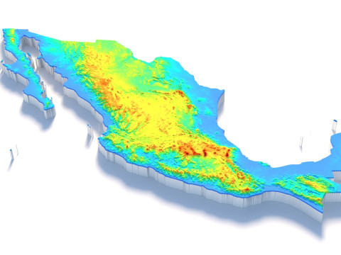 Mexico Terrain Map 3D 모델