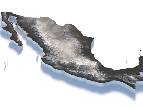 멕시코 지형 지도 3D 모델