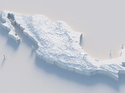 멕시코 지형 지도 3D 모델
