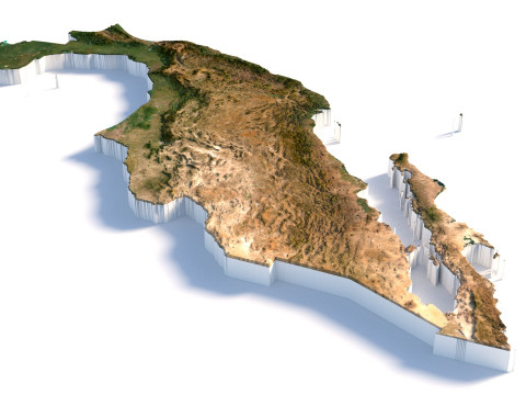 Mexico Terrain Map 3D 모델