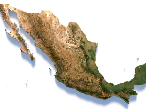 멕시코 지형 지도 3D 모델