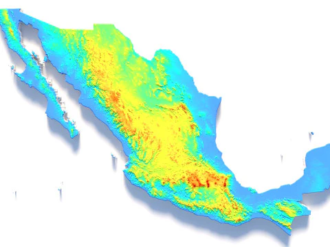 멕시코 지형 지도 3D 모델