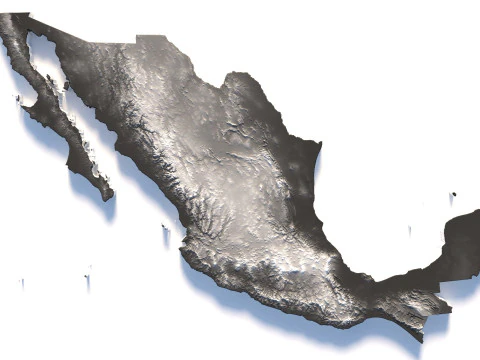 멕시코 지형 지도 3D 모델