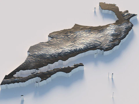 멕시코 지형 지도 3D 모델