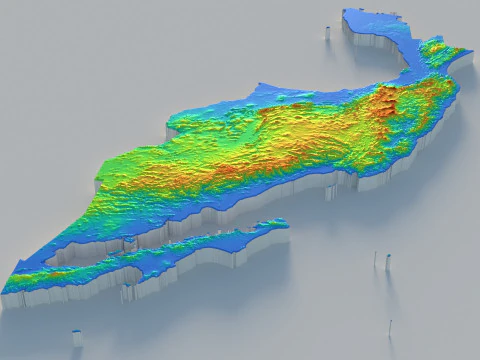 멕시코 지형 지도 3D 모델