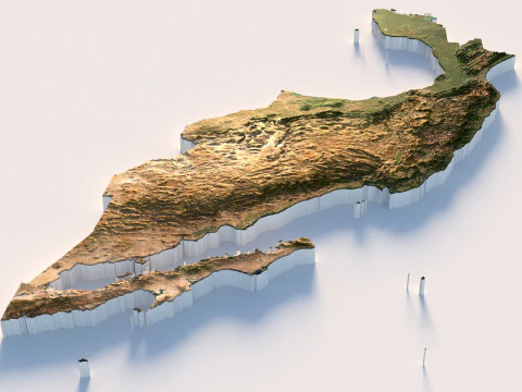 멕시코 지형 지도 3D 모델