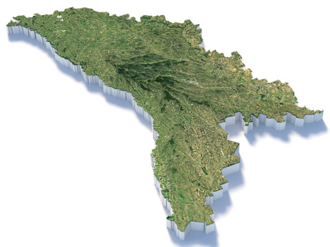 Moldova terrain map 3Dモデル