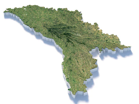 Moldova terrain map 3D Model