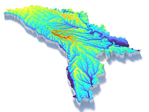 Moldova terrain map 3D Model