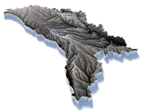 Moldova terrain map 3D Model