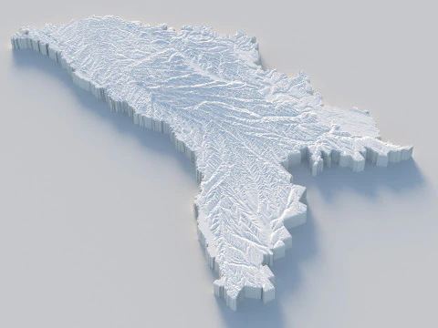 Moldova terrain map 3D Model