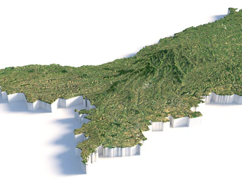Moldova terrain map 3D Model