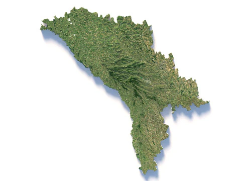 Moldova terrain map 3D Model