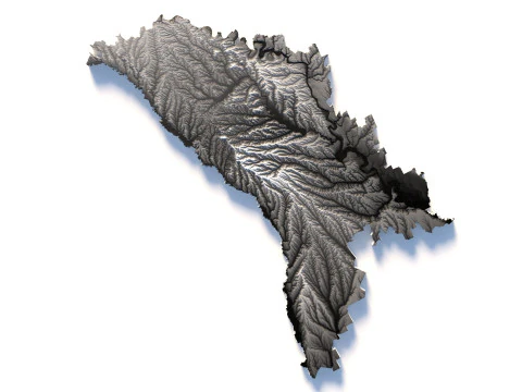 Moldova terrain map 3D Model