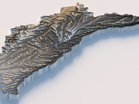 Moldova terrain map 3Dモデル