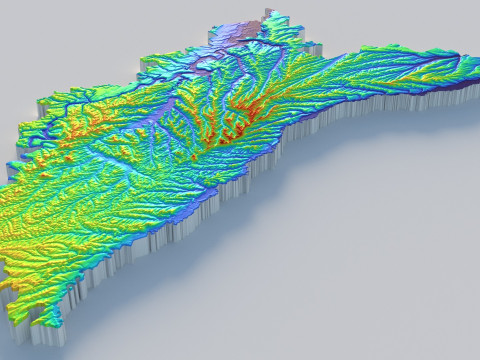Moldova terrain map 3Dモデル
