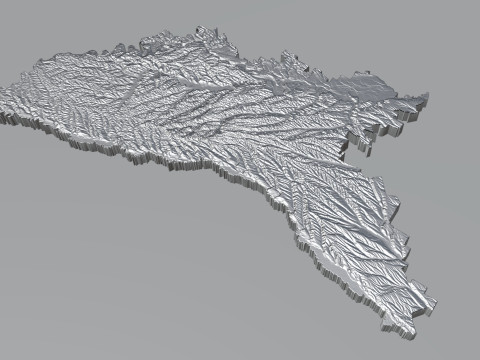 Moldova terrain map 3Dモデル