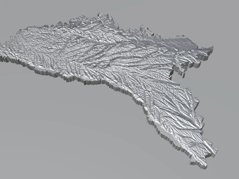 Moldova terrain map 3D Model
