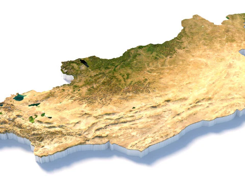 Mongolia terrain map 3D Model