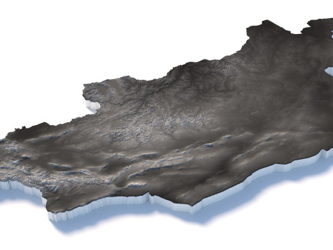 Mongolia terrain map 3D Model