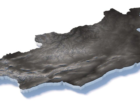 Mongolia terrain map 3D Model