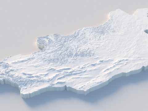Mongolia terrain map 3D Model
