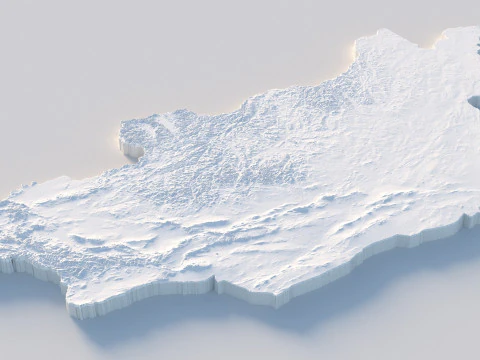 Mongolia terrain map 3D Model