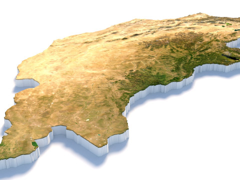 Mongolia terrain map 3D Model