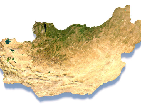 Mongolia terrain map 3D Model