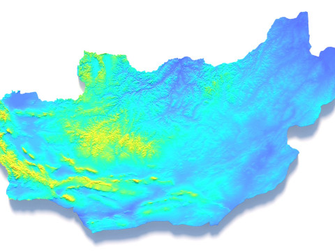 Mongolia terrain map 3D Model