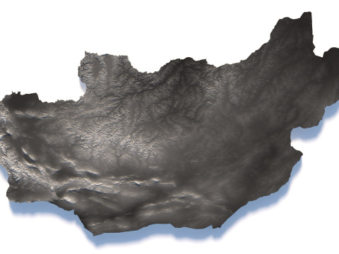Mongolia terrain map 3D Model