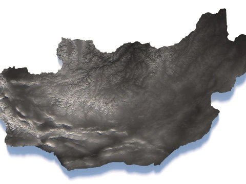Mongolia terrain map 3D Model