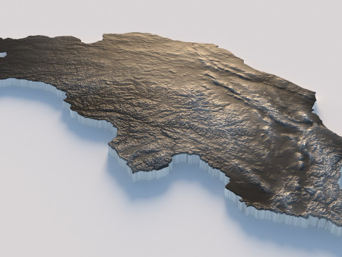 Mongolia terrain map 3D Model