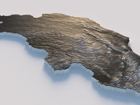 Mongolia terrain map 3D Model