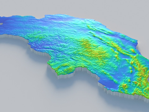 Mongolia terrain map 3D Model