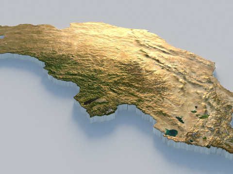 Mongolia terrain map 3D Model