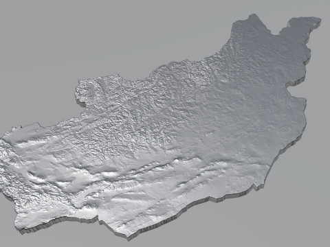Mongolia terrain map 3D Model