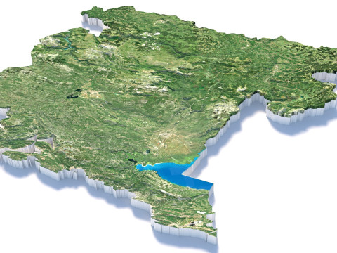 Montenegro terrain map Modello 3D