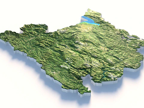 Montenegro terrain map 3D Model