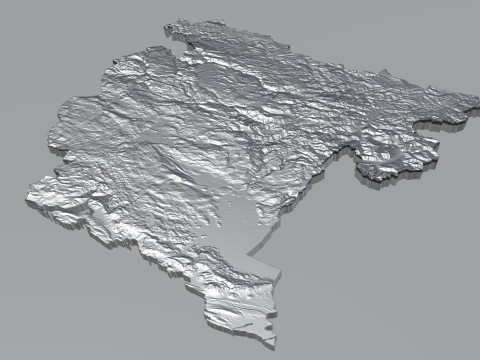 Montenegro terrain map Modello 3D