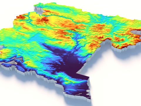 Montenegro terrain map Modello 3D