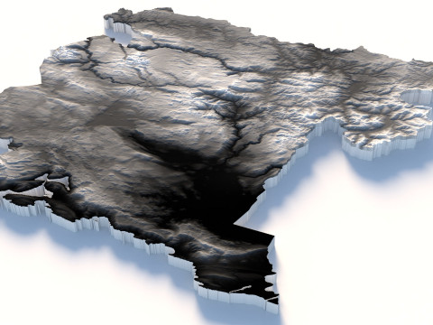 Montenegro terrain map Modello 3D