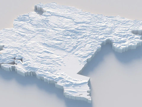 Montenegro terrain map 3D Model