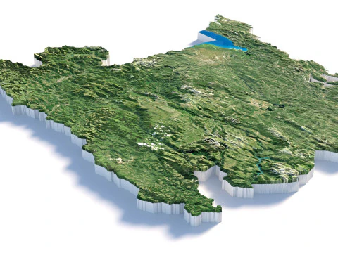 Montenegro terrain map 3D Model